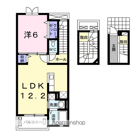 エルベッタ城東(1LDK/3階)の間取り写真