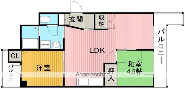 第2ユーロハイツ東豊中(2LDK/5階)の間取り写真