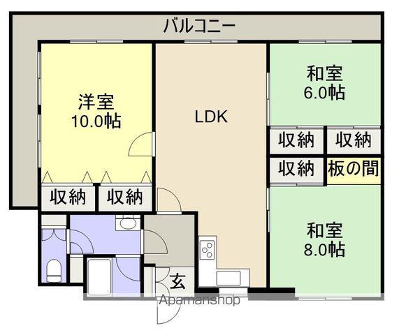 エスポワール北の丸(3LDK/9階)の間取り写真