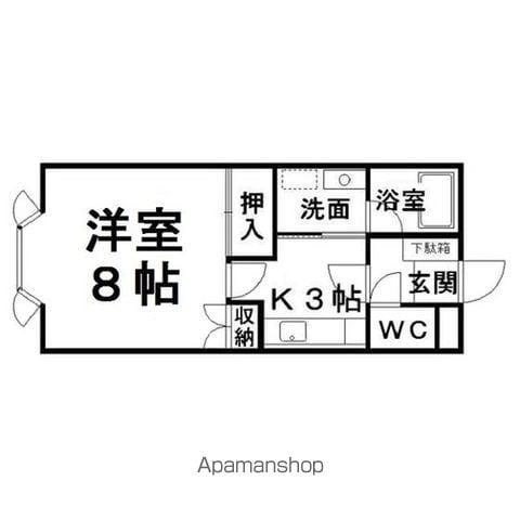 ハッピー97(1K/1階)の間取り写真