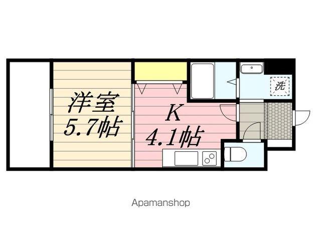 グランブルー大濠公園(1DK/4階)の間取り写真