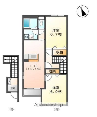コンフォート(2LDK/2階)の間取り写真