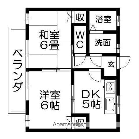 ドリームネスト長久手(2DK/2階)の間取り写真