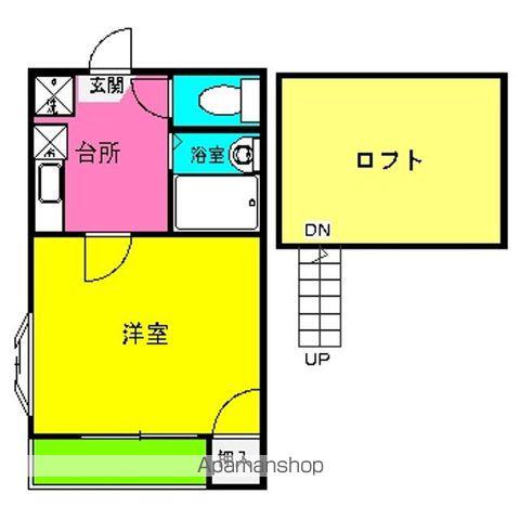 ダイアスター御供所(1K/2階)の間取り写真