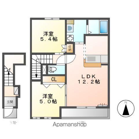 キャトルセゾン(2LDK/2階)の間取り写真