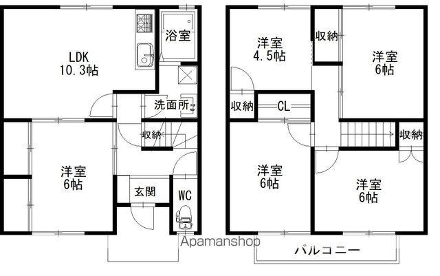 サンビレッジ新涯(5LDK)の間取り写真