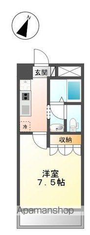 メゾン・ラヴィアンローズⅡ(1K/2階)の間取り写真