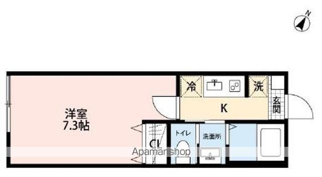 BLUE MARINE HONCHIBA(1K/1階)の間取り写真
