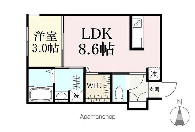 MACHERIE(1LDK/1階)の間取り写真