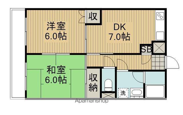 1000マナーホームズ南阿佐ヶ谷(2DK/1階)の間取り写真