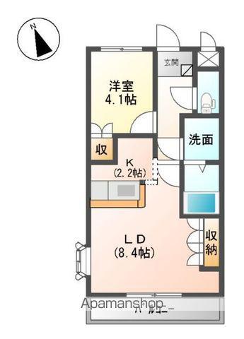 ソレイユビアン(1LDK/1階)の間取り写真
