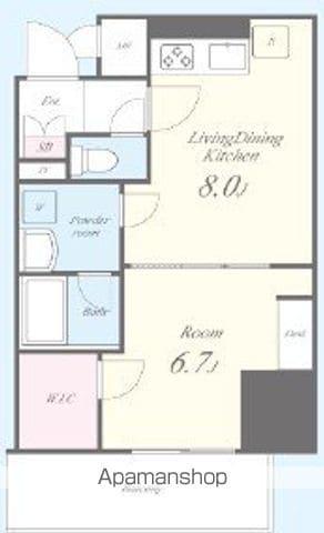 ラフィシア関内(1LDK/6階)の間取り写真