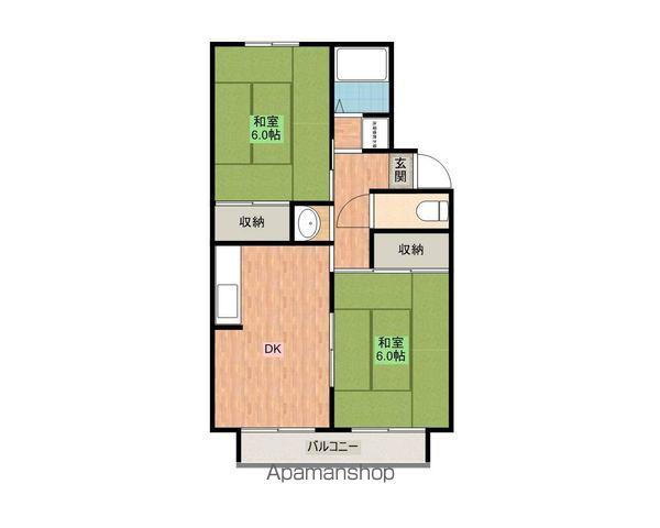 T・ファミール(2DK/2階)の間取り写真