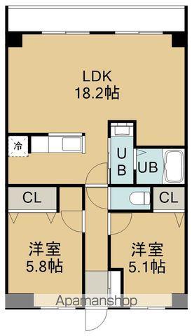 ハイム桔梗Ⅱ(2LDK/1階)の間取り写真