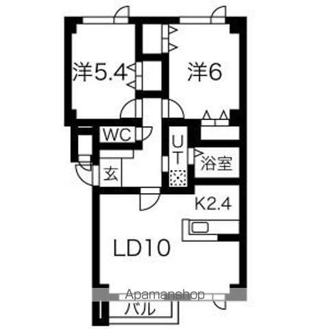 ファインヴィラ(2LDK/1階)の間取り写真