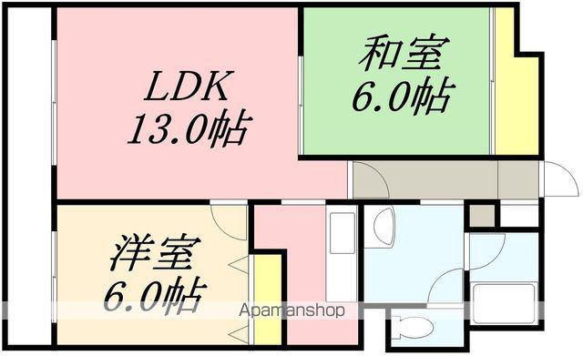 ロイヤルシティ弐番館富岡(2LDK/1階)の間取り写真