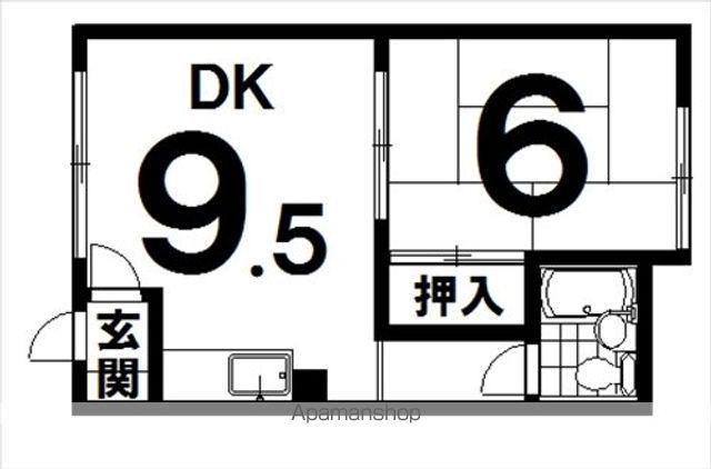 コーポみさき(1DK/2階)の間取り写真