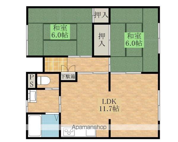 川口ハイツ(2LDK/1階)の間取り写真
