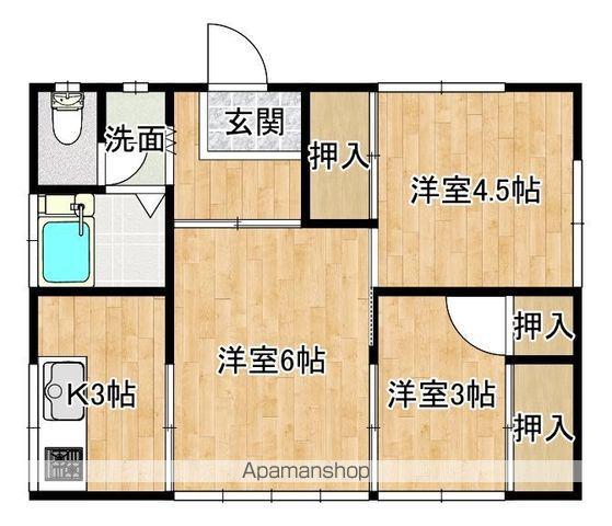 八高線 金子駅 徒歩28分 1階建 築56年(2K)の間取り写真
