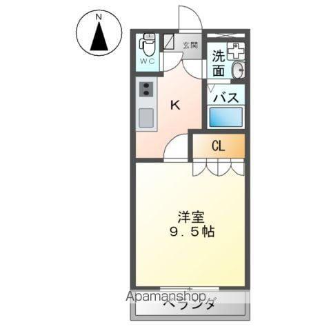 ハーモニーハイツM(1K/1階)の間取り写真