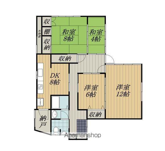 飯田線 元善光寺駅 徒歩7分 1階建 築62年(4SDK)の間取り写真
