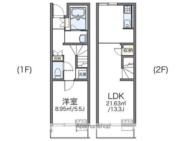 レオネクスト東矢本(1LDK/1階)の間取り写真