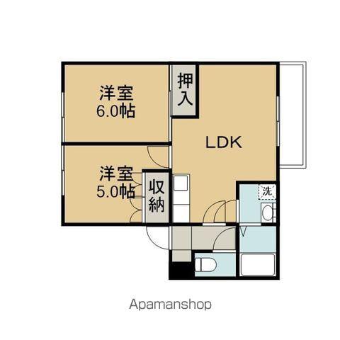 セラフィックハイツぽぷら(2LDK/2階)の間取り写真