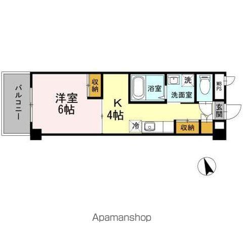 シーガルマンションⅡ(1K/8階)の間取り写真