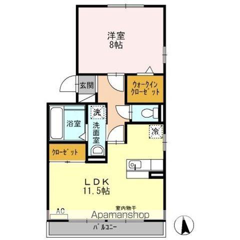 フォルトゥーナⅠ(1LDK/3階)の間取り写真