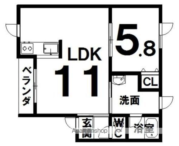 ラ・パーチェ緑ヶ丘(1LDK/3階)の間取り写真