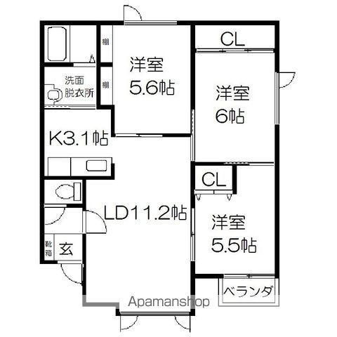 ルミエール412(3LDK/2階)の間取り写真