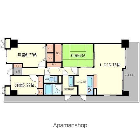 フロンティアタワー難波イースト(3LDK/12階)の間取り写真