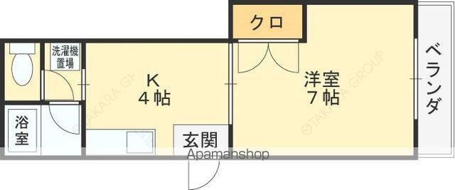 エステート高安A・B(1K/1階)の間取り写真
