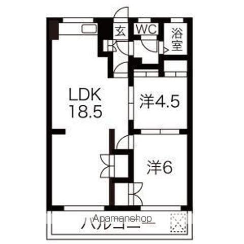 プリミエール平和が丘(2LDK/4階)の間取り写真