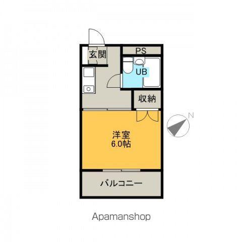 クレスト庚午北(1K/1階)の間取り写真