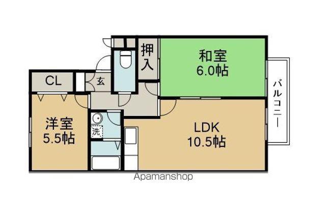 エクセレント ソレイユ(2LDK/2階)の間取り写真