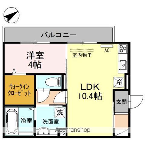 SEJOUR OTTS TROIS(1LDK/2階)の間取り写真