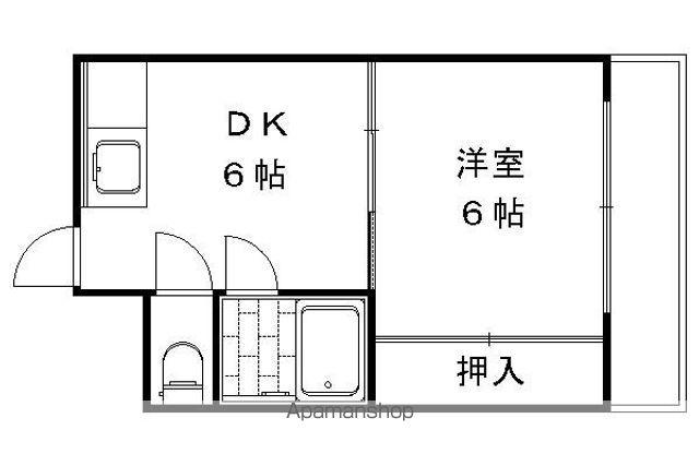 ウエストヴィラージュ(1DK/2階)の間取り写真