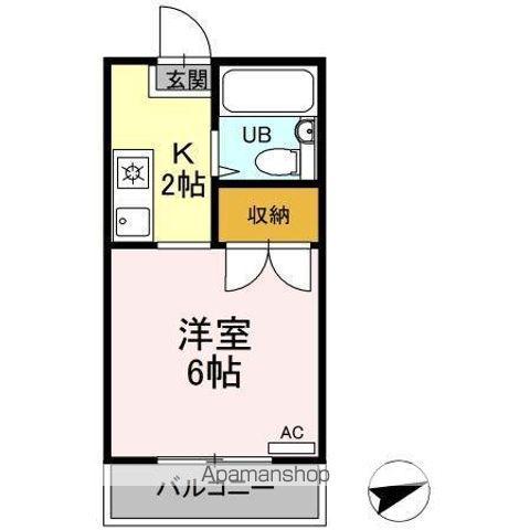 ジュネス昭島(1K/1階)の間取り写真