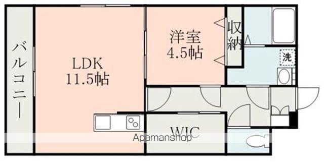 オリエンス幾久富(1LDK/1階)の間取り写真