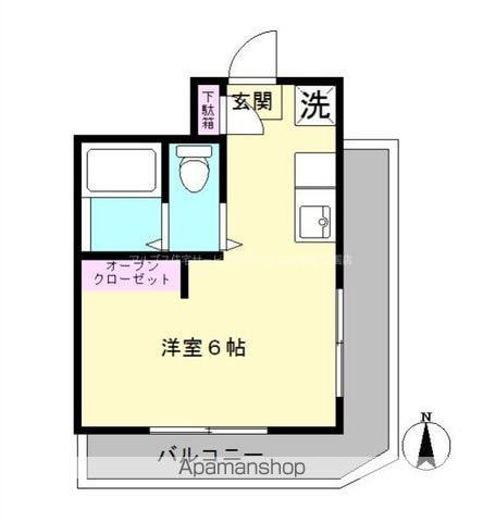 ドミールタカラ(ワンルーム/4階)の間取り写真