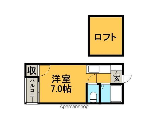 プラティ美野島(ワンルーム/2階)の間取り写真