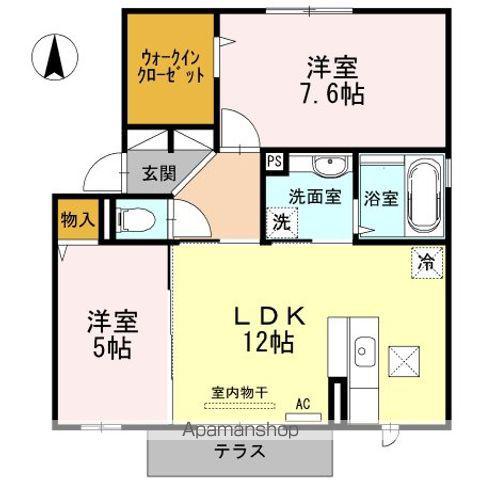 ソレイユ藍住(2LDK/1階)の間取り写真