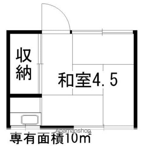 大木荘(ワンルーム/2階)の間取り写真