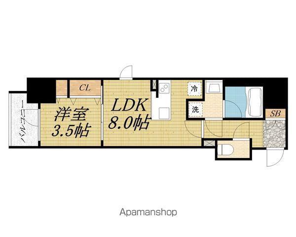 RESIUR-H谷町四丁目グランクラス(1LDK/10階)の間取り写真