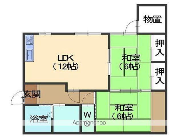 宮城県大崎市 1階建 築29年(2LDK)の間取り写真