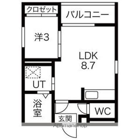 REGALEST中村公園DEUX(1LDK/3階)の間取り写真