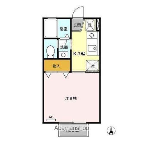 ジュネスR Ⅰ(1K/1階)の間取り写真