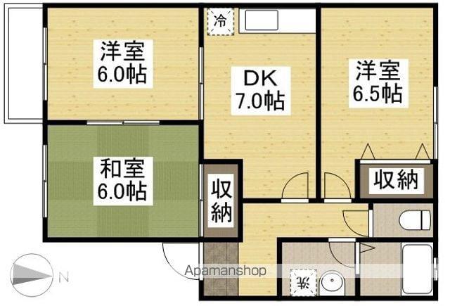 ヴィラソレイユ・陵南Ⅱ A(3DK/2階)の間取り写真