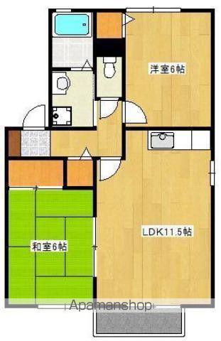 クロノス27飛田A(2LDK/2階)の間取り写真